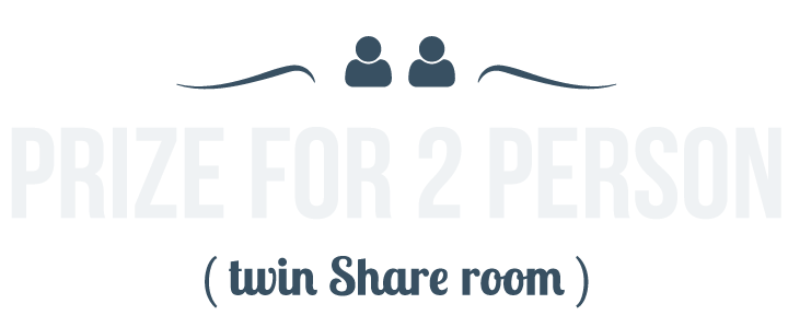 Prize for 2 person twin Share room 